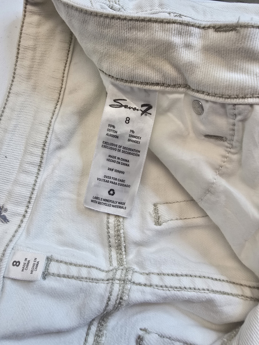 Seven7 White Stretch Denim Jeans - Women’s Size 8